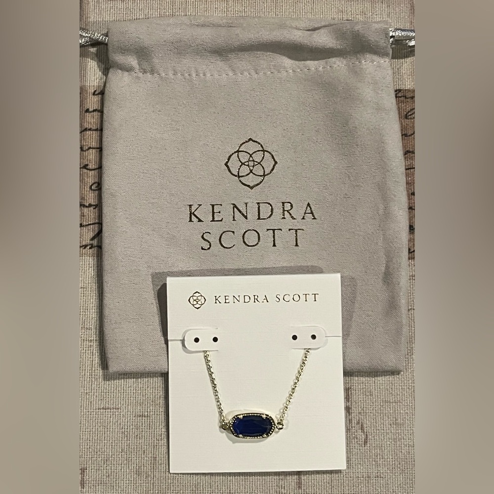 Kendra Scott Gold Chain Bracelet with Blue Stone Adjustable new with dust bag